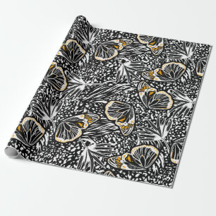 Trendy-Handskizzen-Schmetterlinge fliegen mit Blen Geschenkpapier