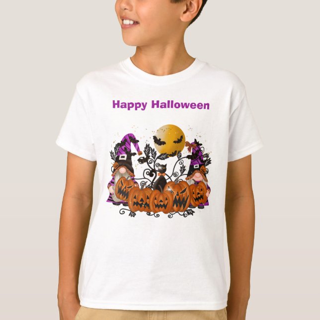 Trendy Happy Halloween Gnome Boy T-Shirt (Vorderseite)