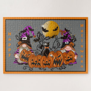 Trendy Happy Halloween Gray Gnome