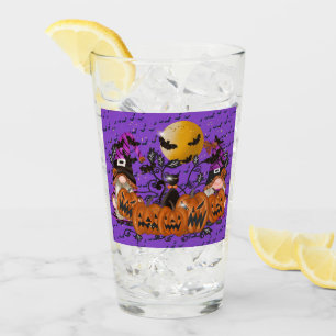 Trendy Happy Halloween Lila Gnome Glas