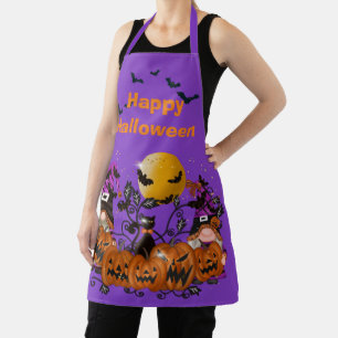 Trendy Happy Halloween Lila Gnome Schürze