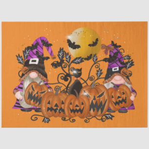 Trendy Happy Halloween Orange Gnome Seidenpapier
