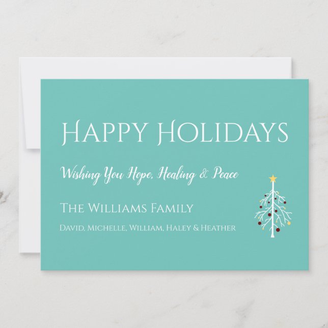 Trendy Happy Holidays Family Christmas Card (Vorderseite)