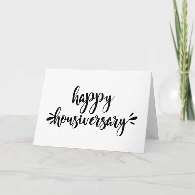 Trendy Happy Zuhause Anniversary Real Anwesen Dankeskarte (Vorderseite)