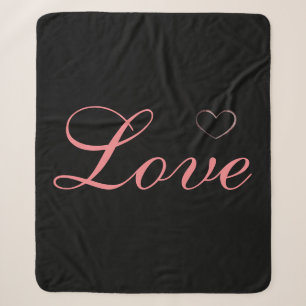 Trendy Heart Grau Kalligrafie Liebe Hochzeit Sherpadecke