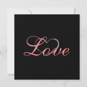 Trendy Heart Graue Kalligrafie Liebe Hochzeit