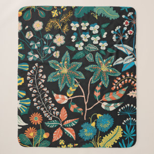 Trendy hell Blumenmuster in den verschiedensten Fo Sherpadecke