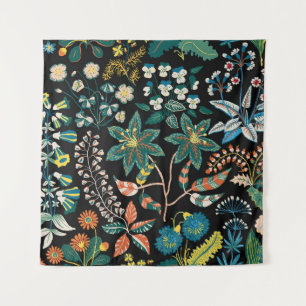 Trendy hell Blumenmuster in den verschiedensten Fo Wandteppich