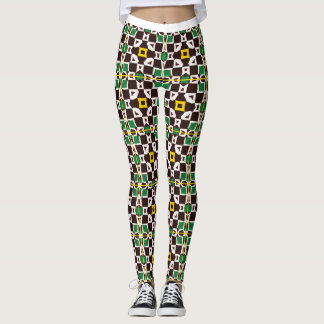 Trendy Hexagonal Tribal Pattern Leggings