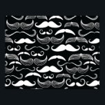 Trendy Hipster Black and White Mustache Muster Poster<br><div class="desc">Moderne maskuline Geekery Hipster Schwarz und Weiß Schnurrbart Muster mit niedlich trendigen Schnurrbart. Das ist ein tolles Geschenk für den böhmischen Hipster der Jahrhundertwende. Klicken Sie auf Anpassen,  um das Musterdesign neu zu ordnen oder Ihren Namen,  Initialen oder benutzerdefinierten Text hinzuzufügen.</div>