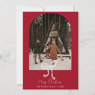 Trendy Holiday Modern Foto Weihnachtskarte Einladung