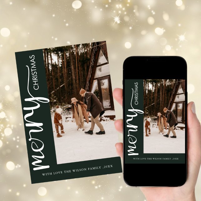 Trendy Holiday Modern Foto Weihnachtskarte Einladung (Von Creator hochgeladen)