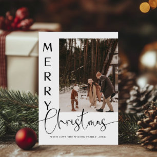 Trendy Holiday Modern Foto Weihnachtskarte Einladung