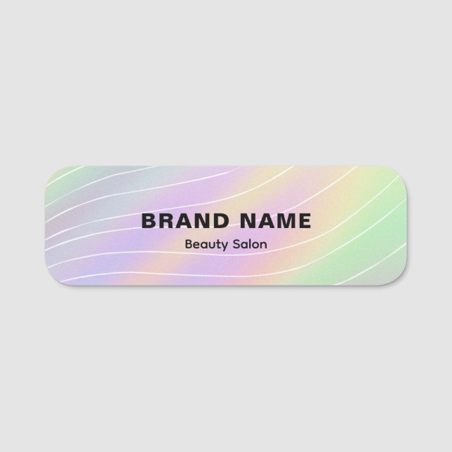 Trendy Hologram Esthetician Feminine Style Namensschild (Vorderseite)