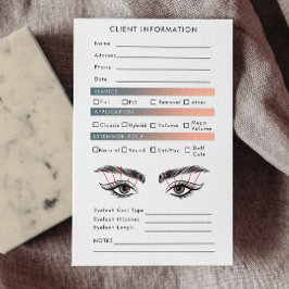 Trendy Hologram Eyelash Extensions Client Lash Map Visitenkarte