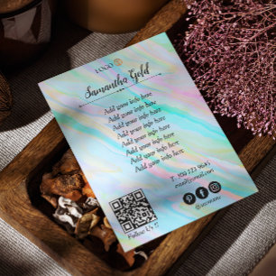 Trendy Hologram Kleinunternehmen Preisliste Dienst Flyer