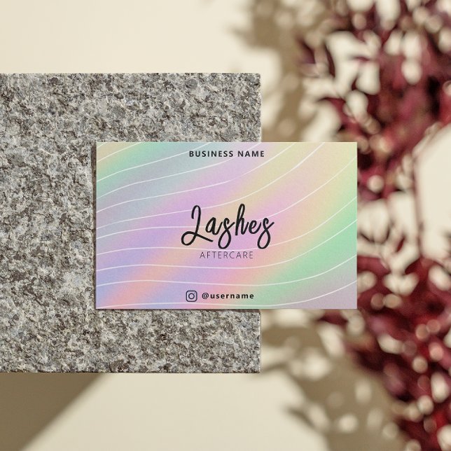 Trendy Hologram Lash Client nach Pflegeinstruktion Visitenkarte (Trendy Hologram Lash Client After Care Instruction Business Card)