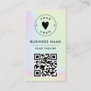 Trendy Holographic Add Your Logo & QR Code Vibrany Visitenkarte