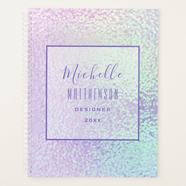 Trendy Holographic Beruflich Chic Business 2024 Planer (Vorderseite)