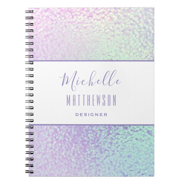 Trendy Holographic Beruflich Chic Business Notizblock (Vorderseite)