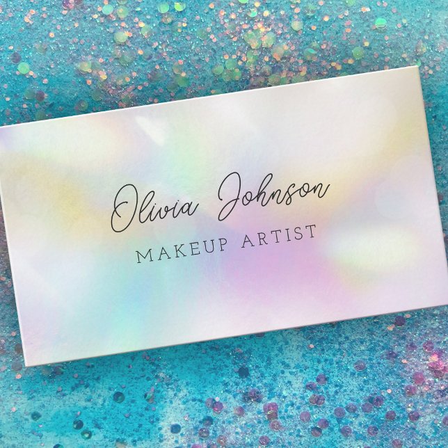 Trendy Holographic Opal Stone Business Card Visitenkarte (Von Creator hochgeladen)
