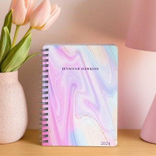 Trendy Holographic Watercolor Weekly Personal Planer
