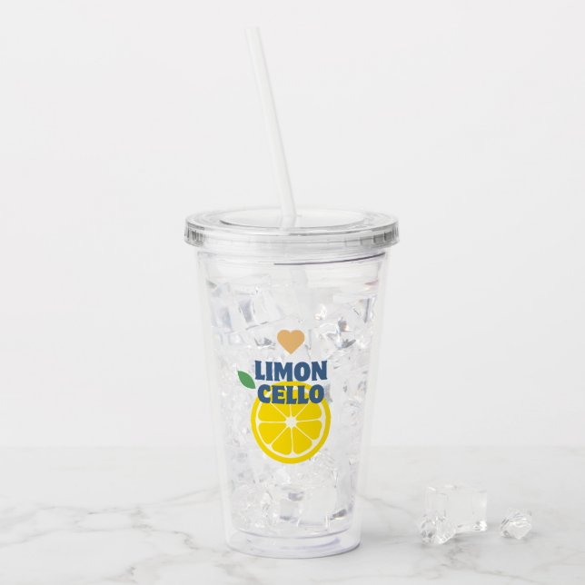 Trendy Homemade Limoncello Lemon Liquor Gefallen Acryltrinkbecher (Vorderseite Ice)