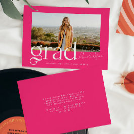 Trendy Hot Pink Grad 2025 Script Foto Abschluss Ankündigung