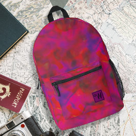 Trendy Hot Pink Red Violet Gefärbte Krawatte Hippi Bedruckter Rucksack