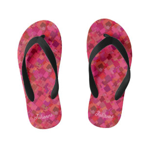 Trendy Hot Pink Retro Muster Flip Flops