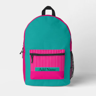Trendy Hot Pink und Aquamarin Bedruckter Rucksack