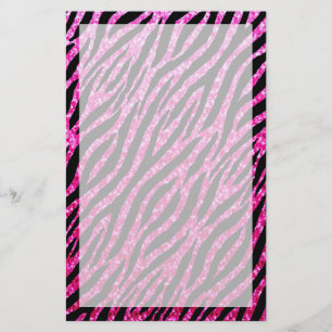 Trendy Hot Pink Zebra Print Glitz Glitzer Glitzern Briefpapier