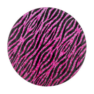 Trendy Hot Pink Zebra Print Glitz Glitzer Glitzern Schneidebrett