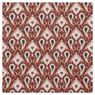 Trendy Hübsch Taupe Red Brown Ikat Tribal Muster Stoff