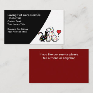 Trendy Hund und Cat Sitter Services Visitenkarte