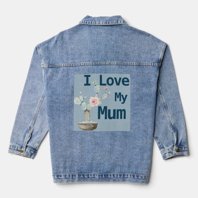 Trendy I Liebe My Mama Jeansjacke (Rückseite)