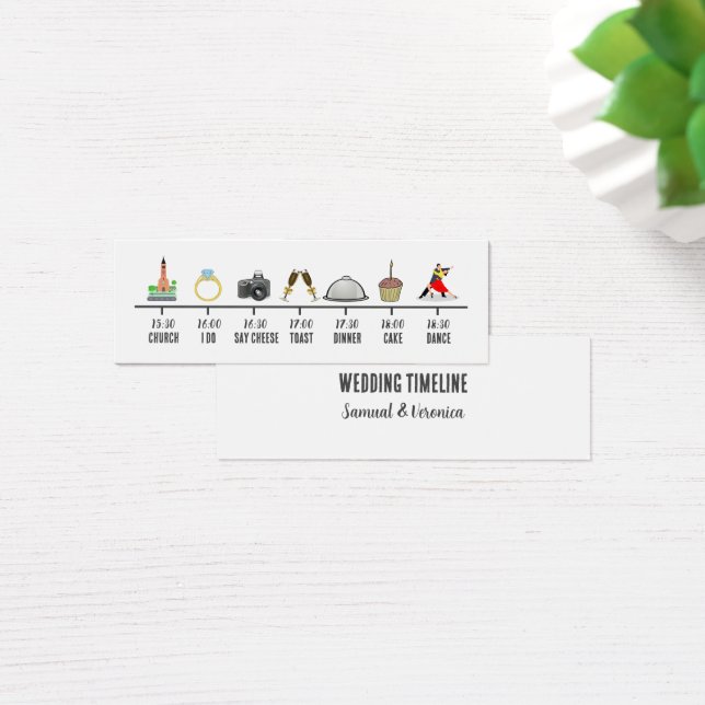 Trendy Icon Wedding Timeline Mini Card (Schreibtisch)