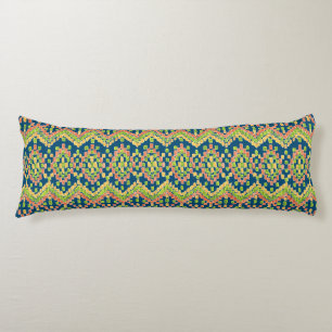 Trendy Ikat farbenfrohe ethnische Muster auf blau Seitenschläferkissen