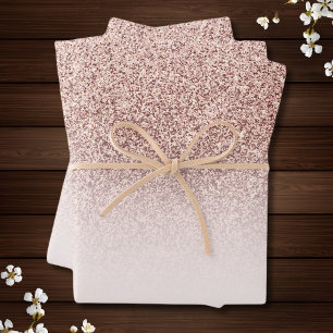 Trendy Imitate Glitzer Rose Gold Elegante Ober Geschenkpapier Set