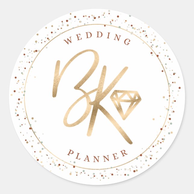 Trendy Imitate Gold Foil Confetti Custom Company L Runder Aufkleber (Vorderseite)