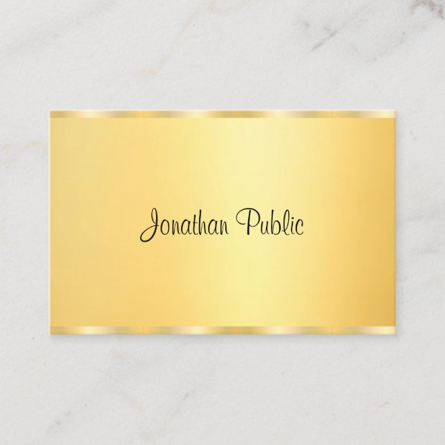 Trendy Imitats Gold Moderne Kalligrafie Visitenkarte (Vorderseite)