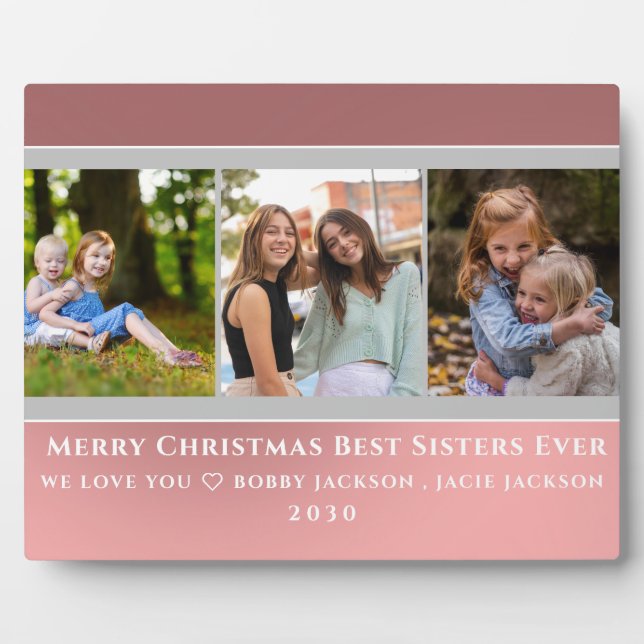 Trendy Imitats Rose Gold Script | Best Sisters Fot Fotoplatte (Vorderseite)
