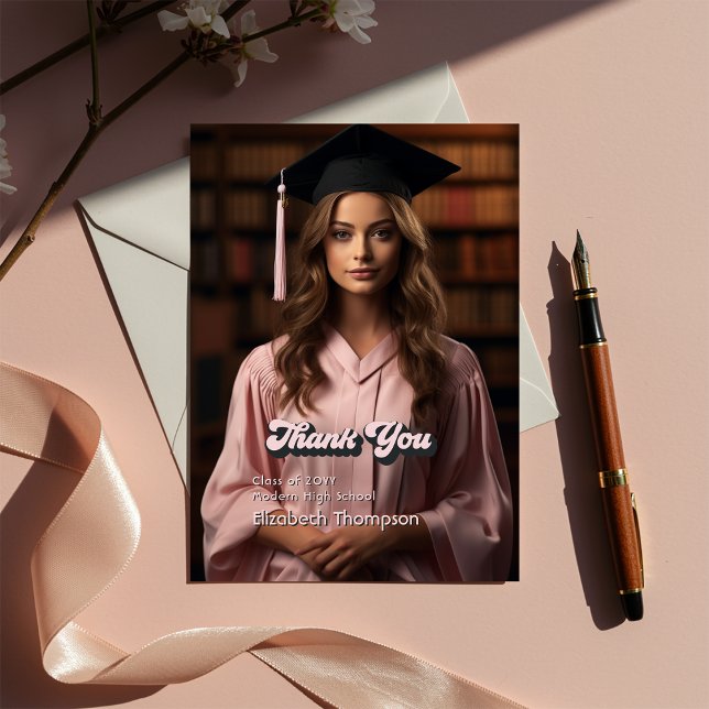 Trendy in meinem Grad-Ära-Abschluss Dankeskarte (Trendy In My Grad Era Graduation Thank You Card)