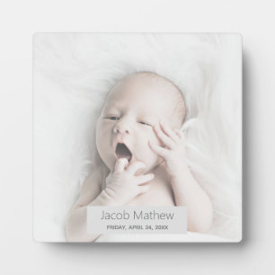 Trendy Individuelle Name Baby Foto Fotoplatte