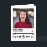 Trendy Individuelle Name Happy Birthday Foto Karte<br><div class="desc">Dieses personalisierte Song-Playlist Geburtstagsdesign kann mit Ihrer eigenen Nachricht an Ihren Ehemann, Ihre Ehefrau, Freund, Freundin, Mutter, Vater, Bruder, Schwester, Familie oder Freunde angepasst werden. Dazu können Sie das Wort "Geburtstag glücklich" durch Ihr eigenes kurzes, individuelles Wort/Zitat ersetzen. Der Name kann auch auf Ihren eigenen individuelle Name geändert werden. Sie...</div>