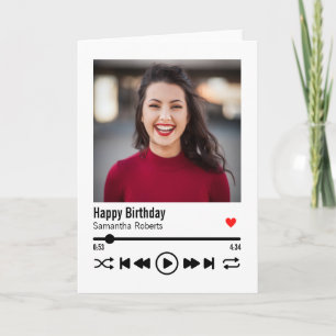 Trendy Individuelle Name Happy Birthday Foto Karte