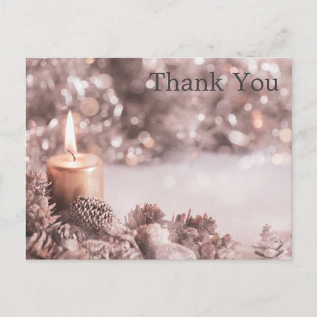 Trendy Inexpensiv Gold Glitter Black Thank You Pos Postkarte (Vorderseite)