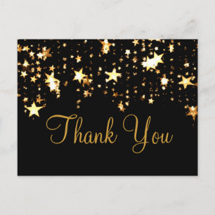 Trendy Inexpensiv Gold Glitzer Black Vielen Dank Postkarte