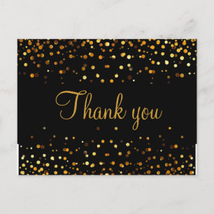 Trendy Inexpensiv Gold Glitzer Black Vielen Dank Postkarte