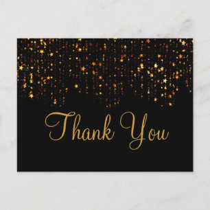 Trendy Inexpensiv Gold Glitzer Black Vielen Dank Postkarte